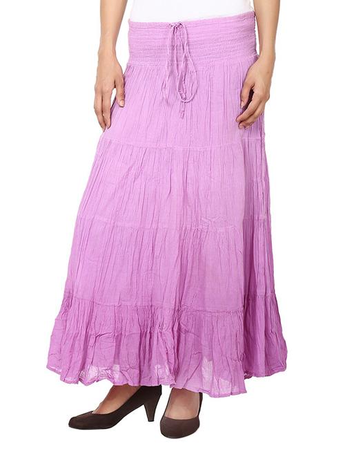 purple cotton flared skirt - 12355855 - Standard Image - 1