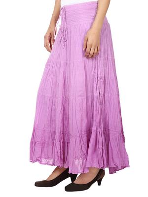 purple cotton flared skirt - 12355855 - Standard Image - 2