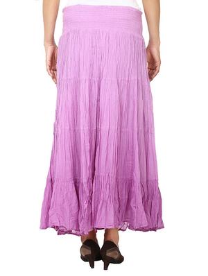 purple cotton flared skirt - 12355855 - Standard Image - 3