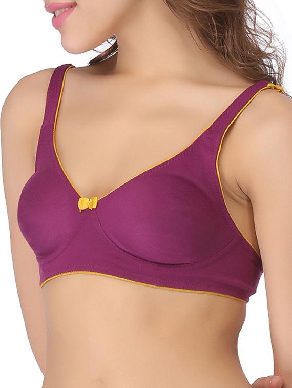 purple cotton regular bra - 12358072 - Zoom Image - 2