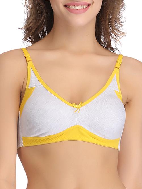 grey cotton regular bra - 12358089 - Standard Image - 1