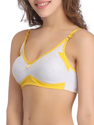grey cotton regular bra - 12358089 - Standard Image - 2