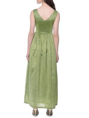 green solid sleeveless dress - 12362770 - Standard Image - 3