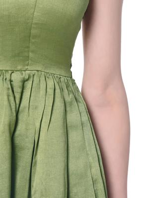 green solid sleeveless dress - 12362770 - Standard Image - 4