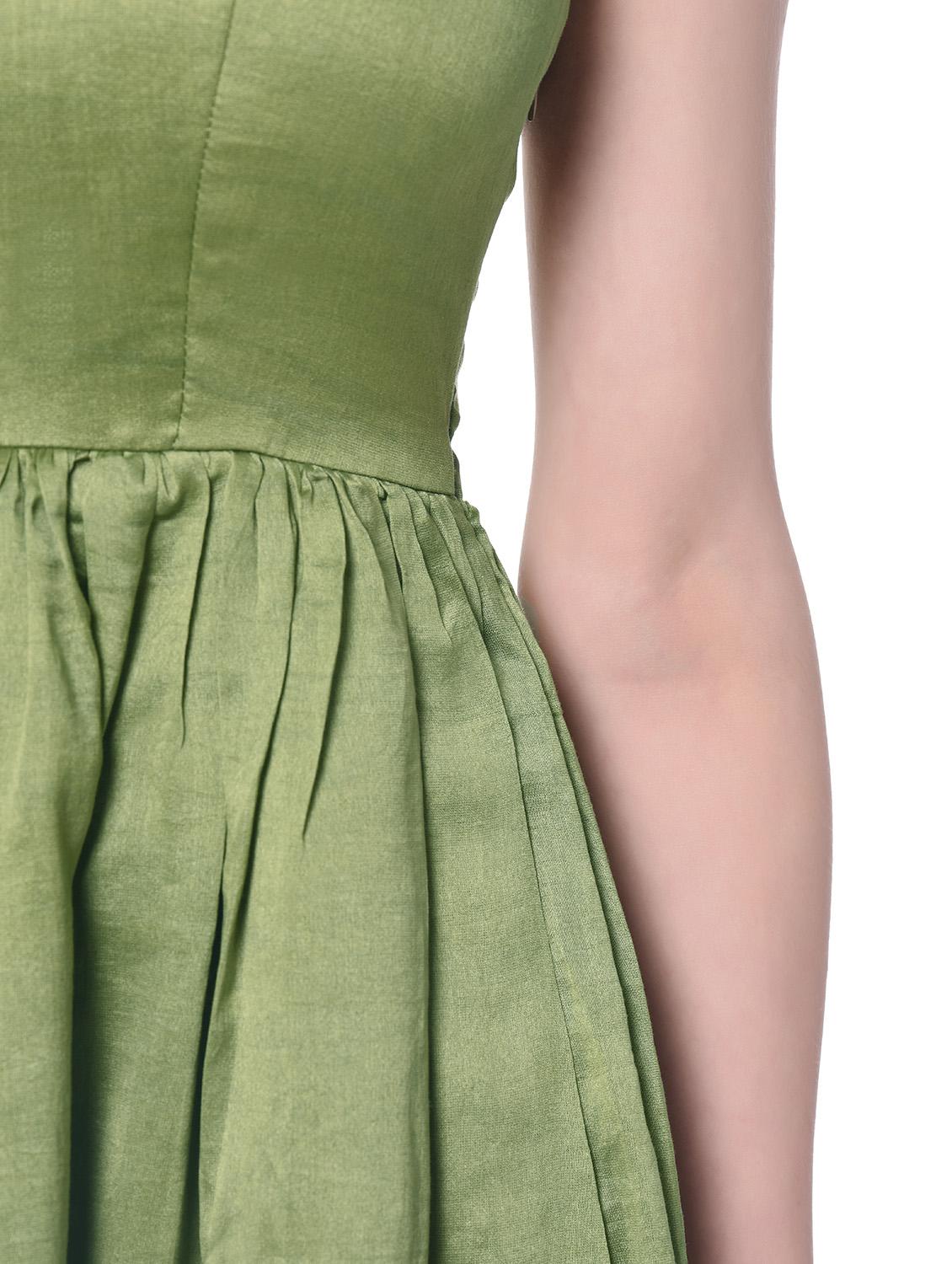 green solid sleeveless dress - 12362770 - Zoom Image - 4