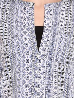 white printed crepe regular tunic - 12362820 - Standard Image - 4