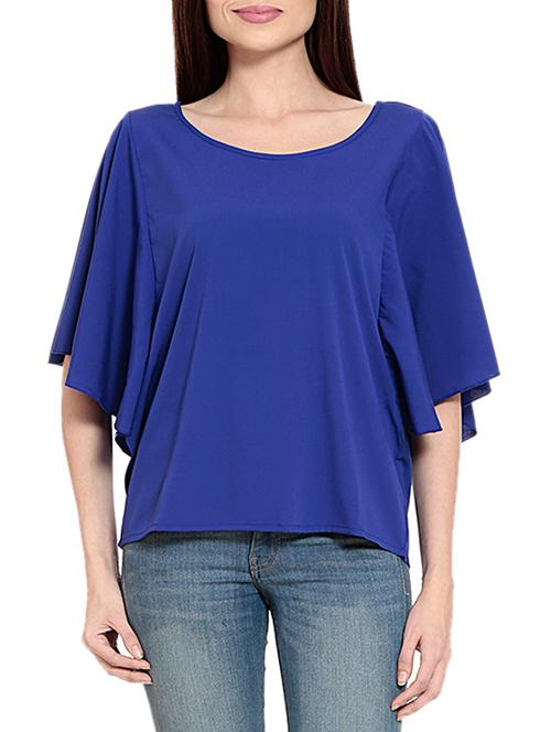 blue poly crepe regular top - 12362821 - Standard Image - 1