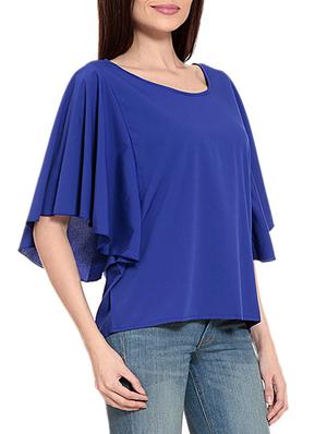 blue poly crepe regular top - 12362821 - Standard Image - 2