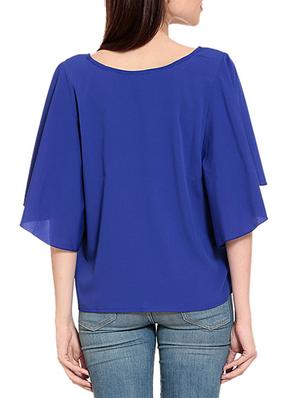 blue poly crepe regular top - 12362821 - Standard Image - 3