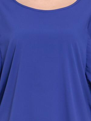 blue poly crepe regular top - 12362821 - Standard Image - 4