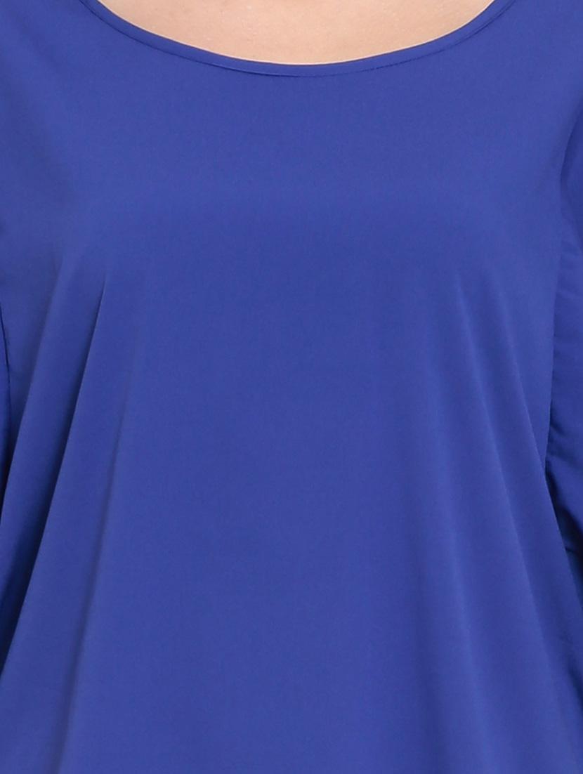 blue poly crepe regular top - 12362821 - Zoom Image - 4