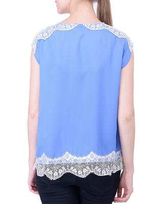 contrast lace trim top - 12365554 - Standard Image - 3