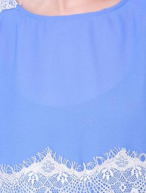 contrast lace trim top - 12365554 - Standard Image - 4