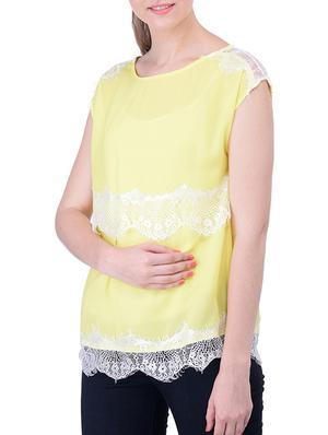 lace trim cap sleeved top - 12365555 - Standard Image - 2