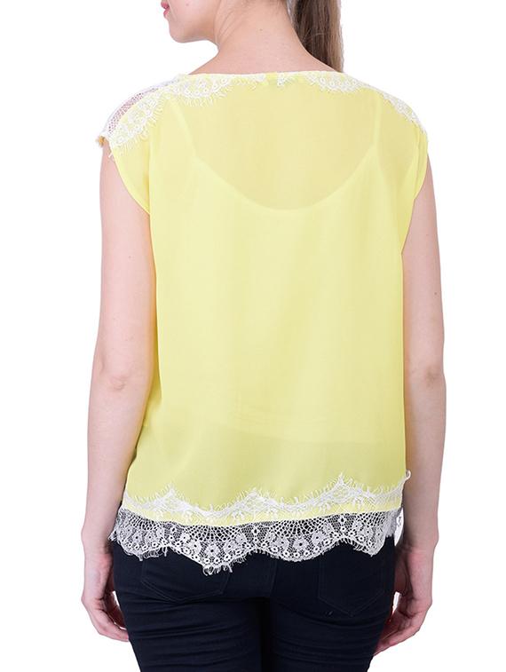 lace trim cap sleeved top - 12365555 - Zoom Image - 3