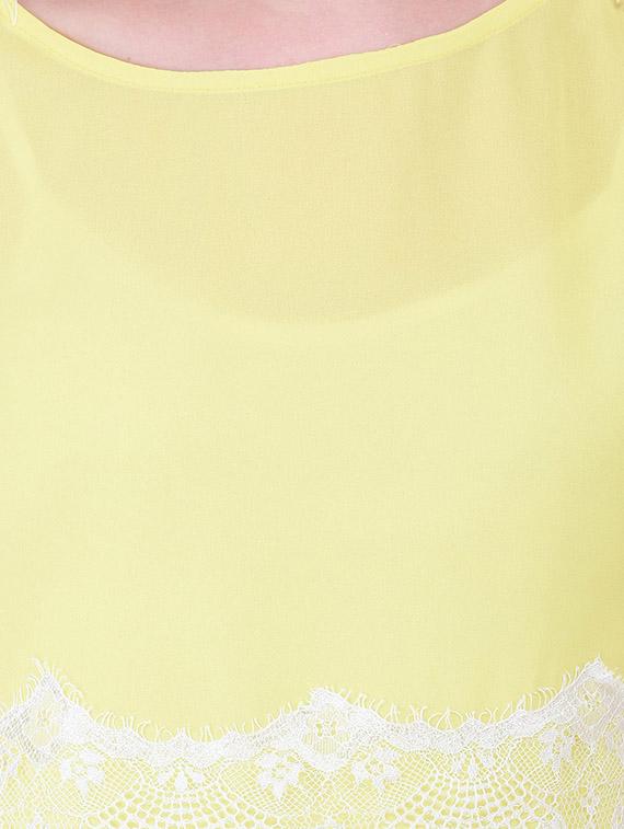 lace trim cap sleeved top - 12365555 - Zoom Image - 4