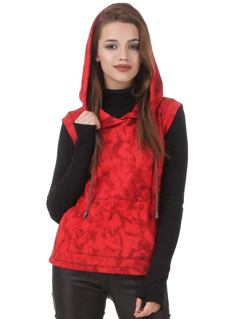 red cotton hooded sweatshirt - 12369828 - Zoom Image - 1