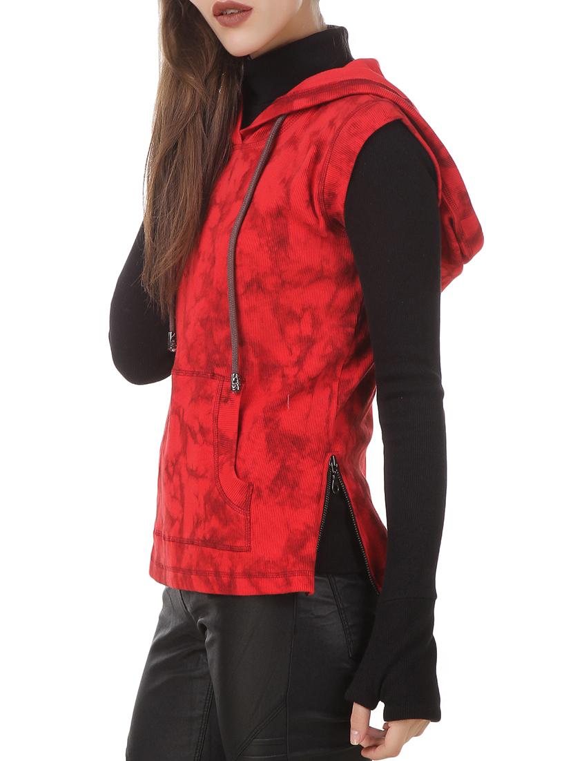 red cotton hooded sweatshirt - 12369828 - Zoom Image - 2