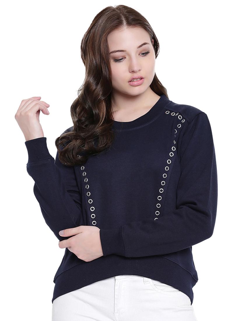 navy blue fleece sweatshirt - 12369832 - Zoom Image - 1
