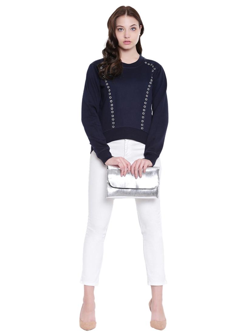 navy blue fleece sweatshirt - 12369832 - Zoom Image - 5