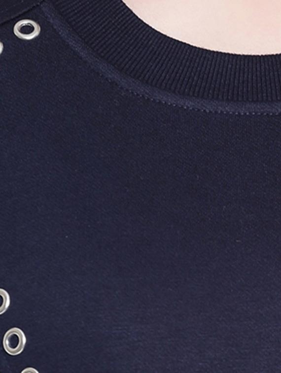 navy blue fleece sweatshirt - 12369832 - Zoom Image - 6