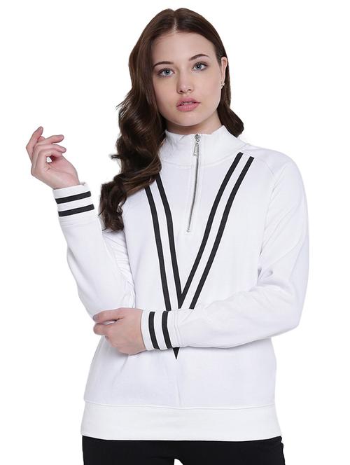 contrast striped turtle neck sweatshirt - 12369840 - Standard Image - 1