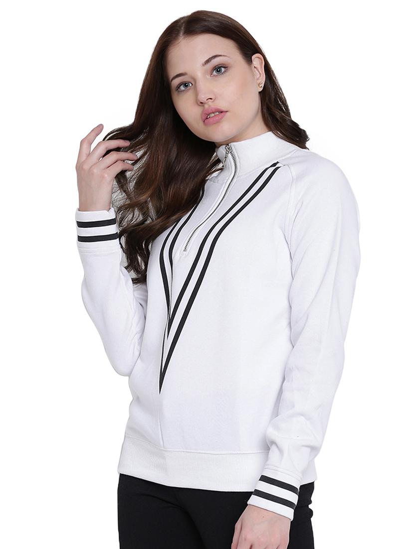 contrast striped turtle neck sweatshirt - 12369840 - Zoom Image - 2