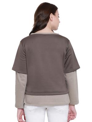 brown polyester sweatshirt - 12369841 - Standard Image - 4