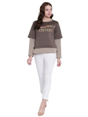 brown polyester sweatshirt - 12369841 - Standard Image - 5