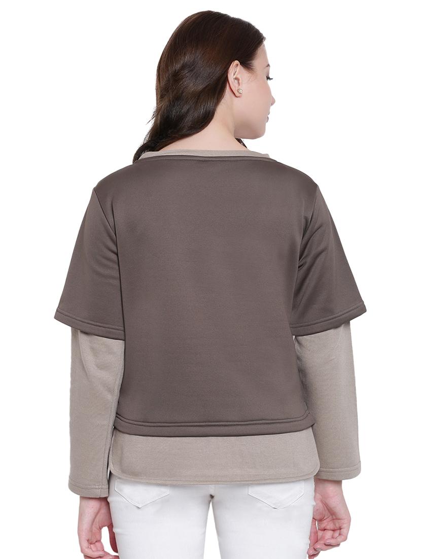 brown polyester sweatshirt - 12369841 - Zoom Image - 4