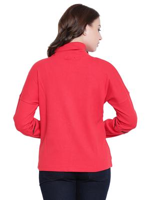 red cotton stylised sleeves sweatshirt - 12369846 - Standard Image - 4