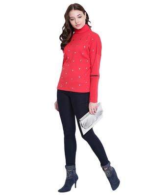 red cotton stylised sleeves sweatshirt - 12369846 - Standard Image - 5