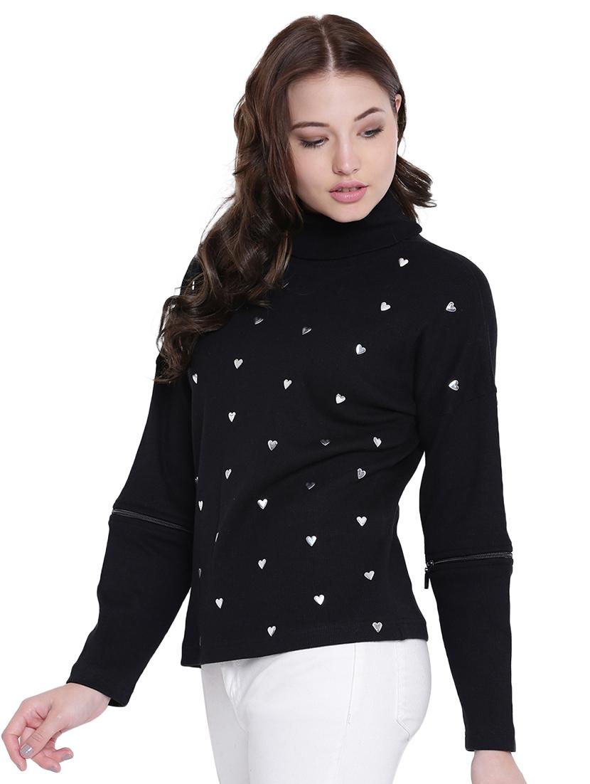 black cotton sweatshirt - 12369847 - Zoom Image - 2