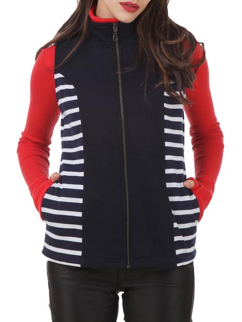 striped mock neck sweatshirt - 12369857 - Standard Image - 1