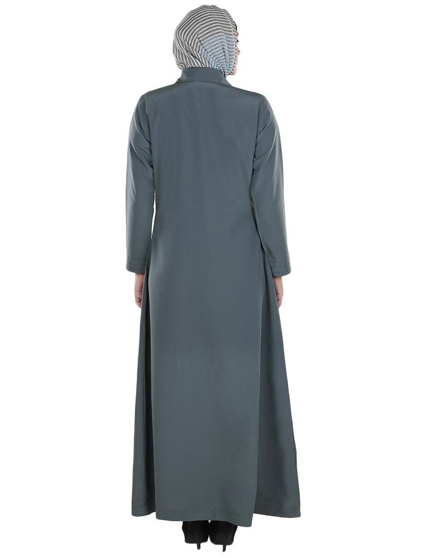 solid grey abaya - 12370044 - Zoom Image - 3