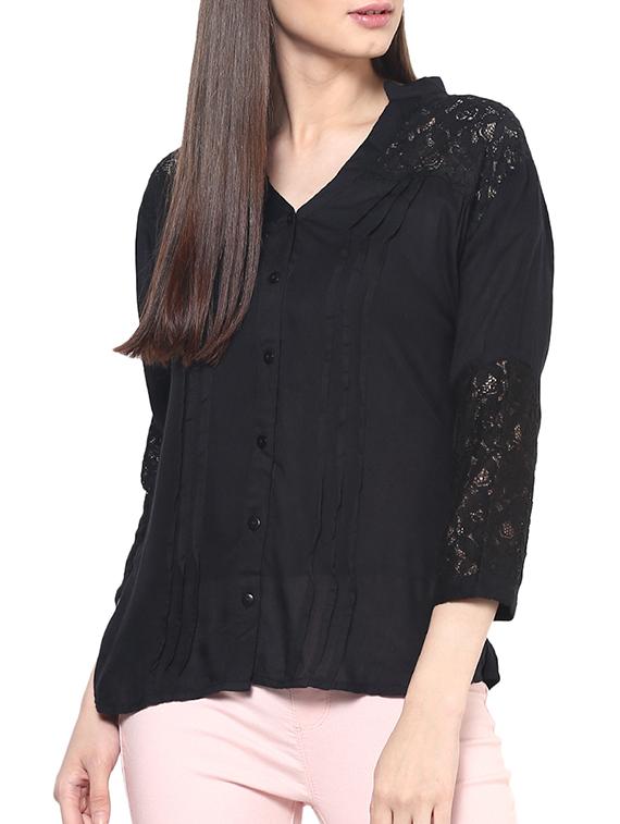 black viscose regular top - 12372753 - Zoom Image - 1
