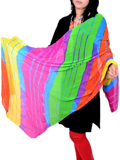 multicolored poly chiffon leheriya dupatta - 12374249 - Standard Image - 1
