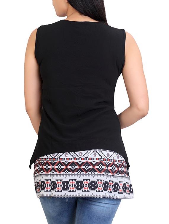 black georgette plus top - 12374263 - Zoom Image - 3