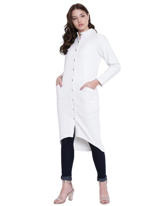 white fleece coat dress - 12375434 - Standard Image - 1