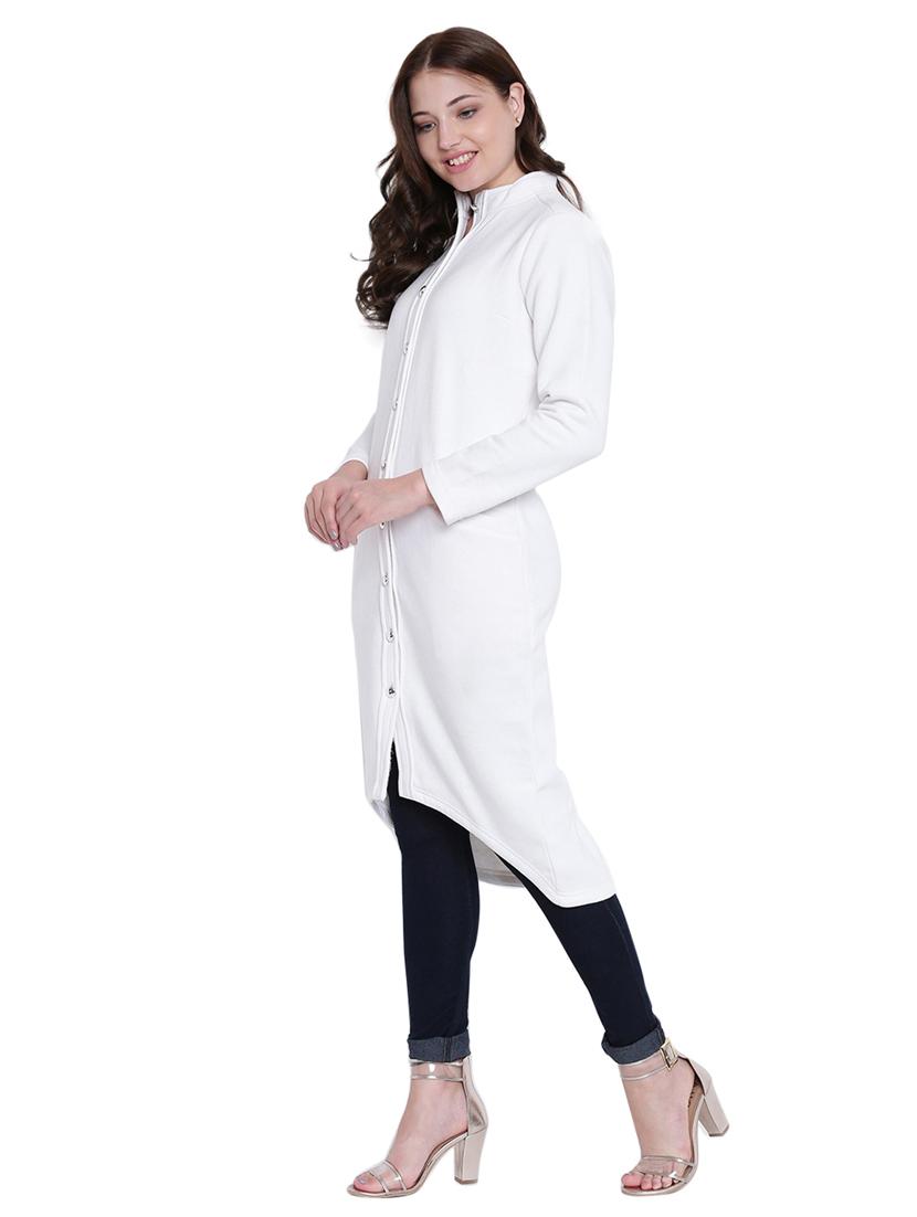 white fleece coat dress - 12375434 - Zoom Image - 2