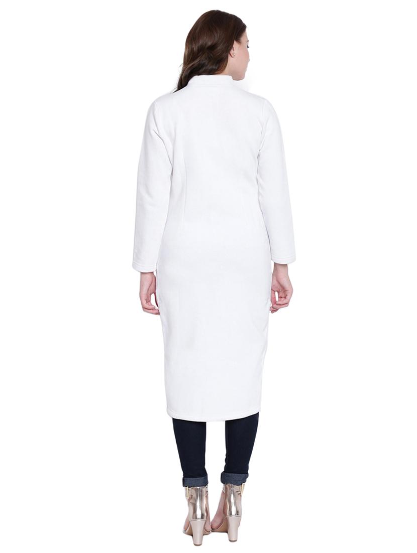 white fleece coat dress - 12375434 - Zoom Image - 4