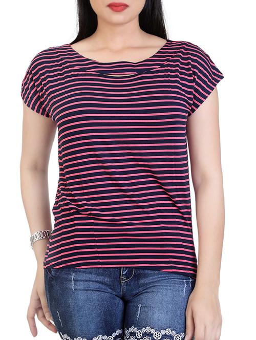 navy blue viscose top - 12376857 - Standard Image - 1