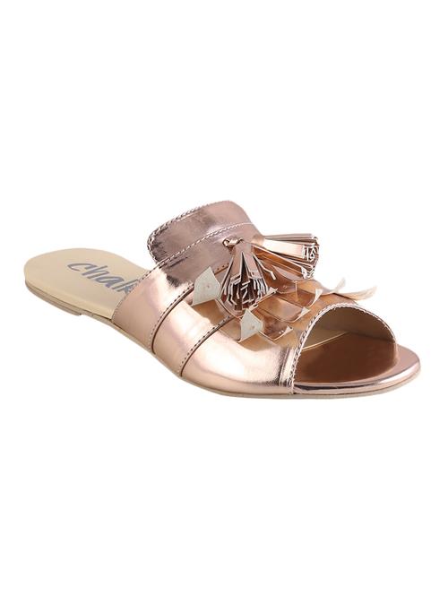 gold faux leather sandal - 12377903 - Standard Image - 1