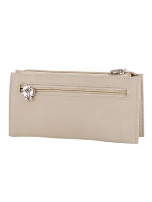 beige leatherette handbag and clutch combo - 12379289 - Standard Image - 4