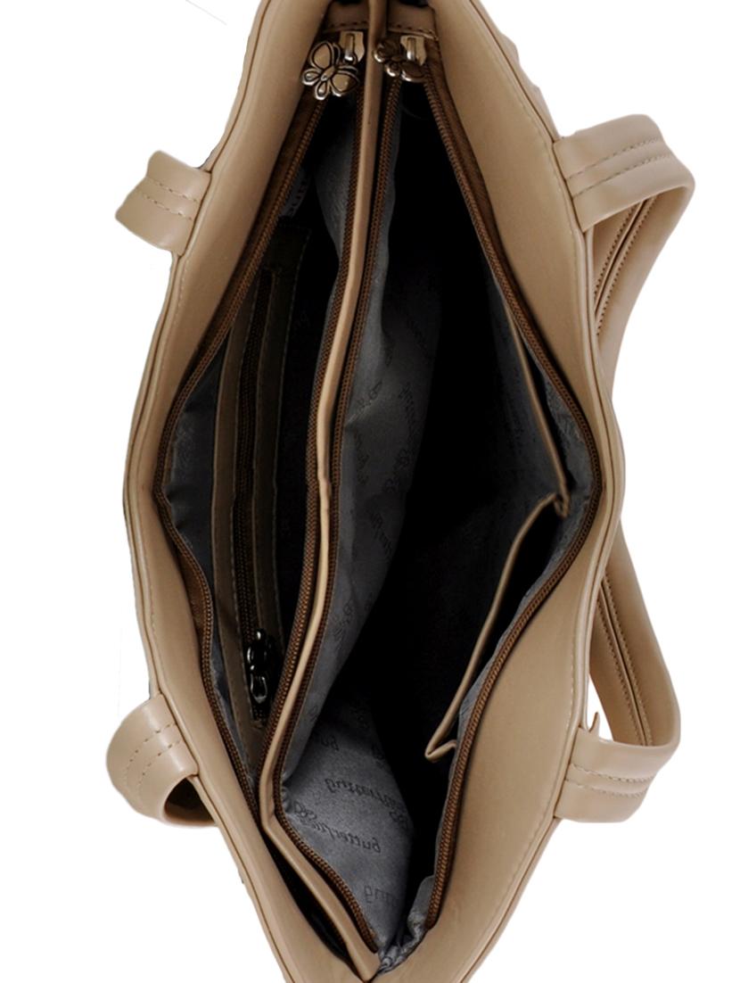 beige leatherette handbag and wallet combo - 12379315 - Zoom Image - 5