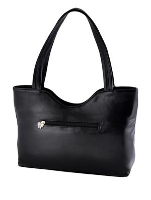 black leatherette handbag and clutch combo - 12379316 - Standard Image - 2