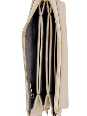 off white leatherette handbag and clutch combo - 12379322 - Standard Image - 5