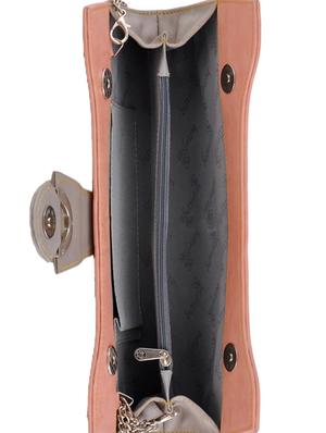 pink leatherette handbag and clutch combo - 12379324 - Standard Image - 3