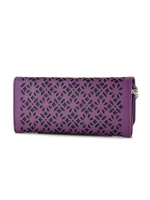 purple leatherette handbag and wallet combo - 12379347 - Standard Image - 4