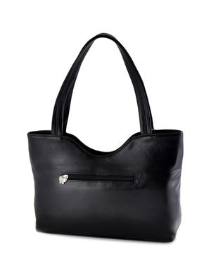 black leatherette cutwork handbag - 12379502 - Standard Image - 2